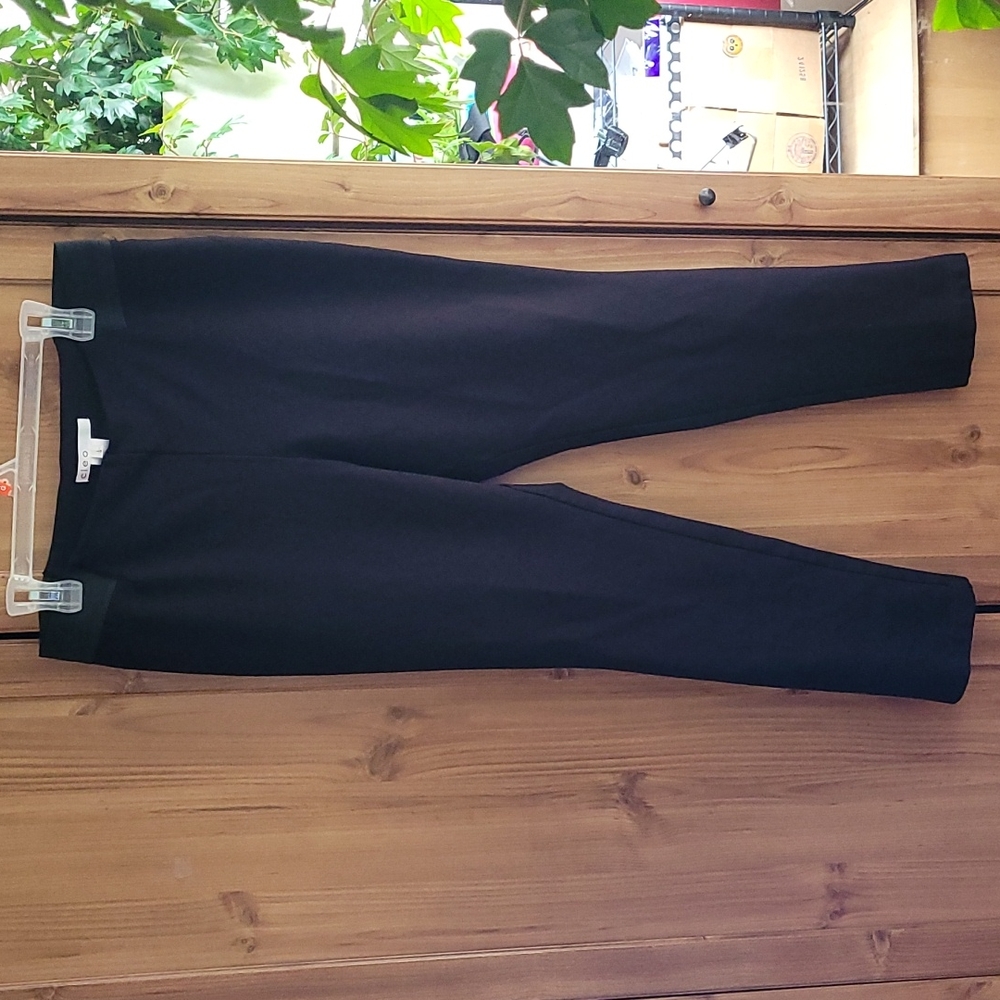 CLEO Black Skinny Dress Pants with Elastic Side Waist Details Size Large GUC